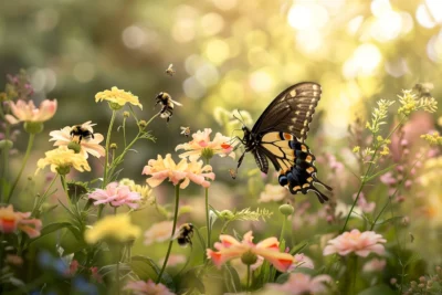 Attirer papillons et abeilles : les meilleures plantes fleuries pour un jardin animé